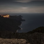 Piana i zatoka Porto nocą, Korsyka, styczeń