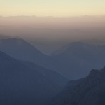 daleki widok- na horyzoncie odlagła o ponad setkę kilometrów Monte Rosa
